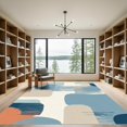 thumbnail image 2 of ODIKA 6'x9' Machine Washable Non-Slip Area Rug, Abstract Dusty Blue High Traffic Rug with Pad, Blue, 1039609, 2 of 8