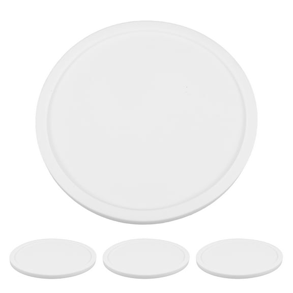 HEMOTON 4pcs Silicone Coasters For Drinks Non Slip Round Cup Mat Thickened Heat Resistant Cup Mats And Stylish Drink Coasters For Kitchen Home White