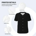 thumbnail image 5 of Fotbe Black Baseball Jersey Shirt for Men and Women, Casual Short Sleeves Button Down T-Shirt-X-Large, 5 of 9