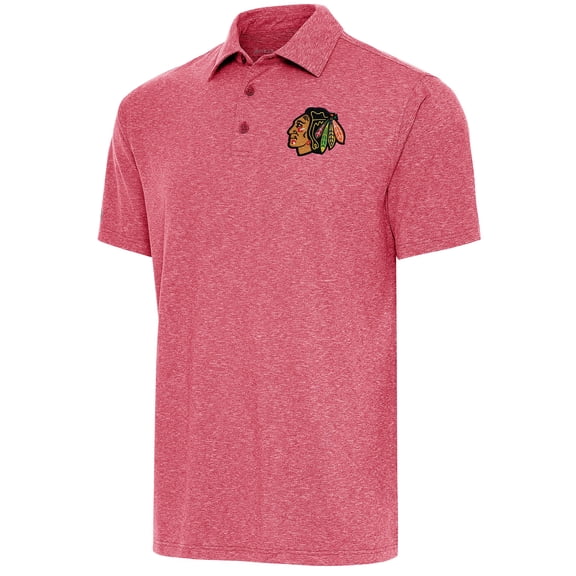 Men's Antigua  Heather Red Chicago Blackhawks Par Polo