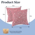 thumbnail image 3 of 18x18 Inch Outdoor Throw Pillows Set of 2, Waterproof & Fade-Resistant, Square Decorative Cushion For Patio Furniture, All Weather Outdoor Pillows (Red Grid), 3 of 7