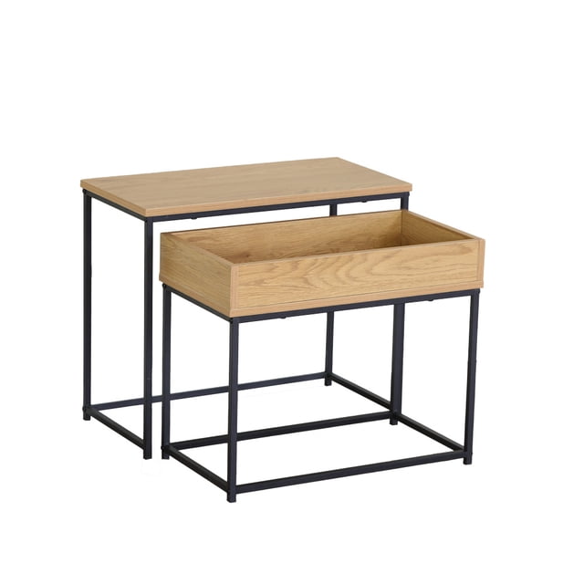 Mesa Auxiliar buro con Cajón Removible Color Café Ilios Innova