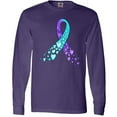 thumbnail image 3 of Inktastic Suicide Prevention Ribbon with Blue and Purple Hearts Long Sleeve T-Shirt, 3 of 5