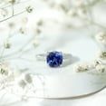 thumbnail image 6 of Rosec Jewels Lab Grown Blue Sapphire Engagement Ring (8 mm Cushion Cut, AAAA Grade) - Blue Sapphire Diamond Ring for Women, 14K White Gold, US 10.00, 6 of 8