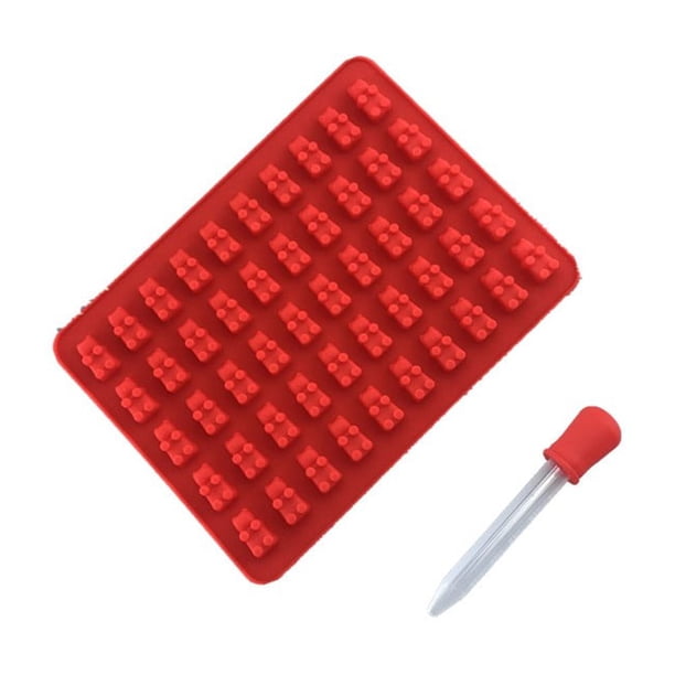 Moldes de silicona para hacer dulces de chocolate, molde de goma, silicona de grado alimenticio, 3 piezas, moldes de ositos de goma, moldes de silicona para dulces, alimentos antiadherentes