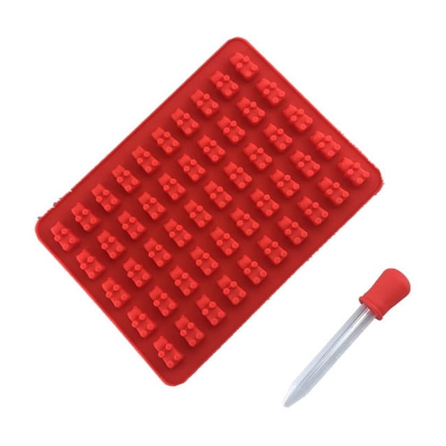 Moldes de silicona para hacer dulces de chocolate, molde de goma, silicona de grado alimenticio, 3 piezas, moldes de ositos de goma, moldes de silicona para dulces, alimentos antiadherentes