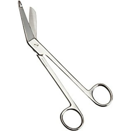 Floor Grade Scissors One Time Bandage Scissors 5-1/2 Inch Floor Grade Finger Ring Handle Angled Blunt/Blunt, Box of 10 ()