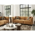 thumbnail image 2 of Roundhill Furniture Della 2-Piece Living Room Set, Sofa and Loveseat, Yellow, 2 of 13
