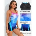 thumbnail image 6 of Alove Womens Sports Gradient Swimwear One Piece Swimsuit Color Block Sports Swimsuits Flat Leg, 6 of 7