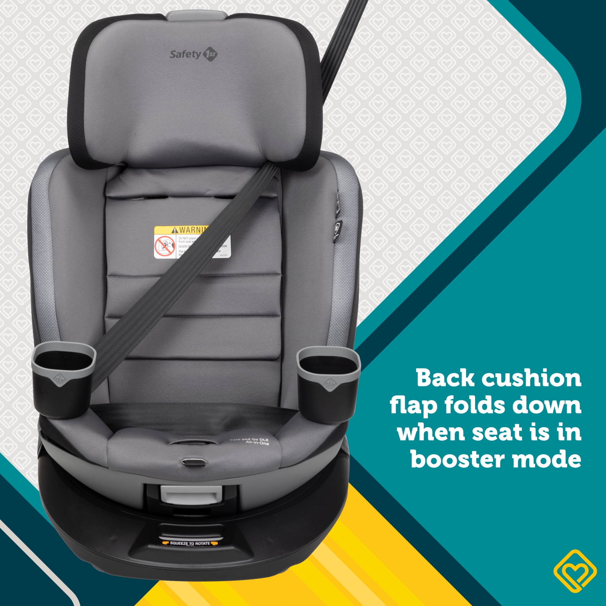 Safety 1st Turn and Go 360 DLX Rotating All-in-One Infant & Toddler Convertible Car Seat, High Street, Unisex