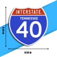 thumbnail image 3 of Interstate 40 Road Sign Replica, TENNESSEE Personalized Travel Decor, 8.5" x 8.5", 3 of 4