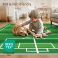 thumbnail image 4 of ODIKA 9'x12' Washable Area Rug Soccer Field Stripe Bold Athletic Motif Border Aglity Theme Decorations for Dining Room, Basement, Large Office, Non-Slip Chair-Friendly, 4 of 7