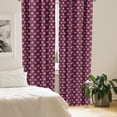 thumbnail image 2 of Ambesonne Fruit Window Curtains, Pomegranates Leaves Pattern, Each 28" W x 84" L, Charcoal Grey Dark Pink, 2 of 4