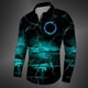 thumbnail image 1 of Camisetas de moda para hombre, serie casual con degradado, rojo, azul y gris, moda casual para exteriores, camisetas de calle de talla grande, camisa con botones, 1 of 6