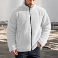 thumbnail image 6 of Husipze Mens Sherpa Fleece Jacket Full Zip Long Sleeve Teddy Fuzzy Cozy Winter Relaxed Fit Coat Insulated Warm Outerwear White M, 6 of 8