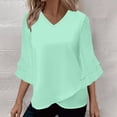 thumbnail image 2 of Bixock Women's Plus Size Tops,V-Neck Casual Tops,Solid Color Soft Stretchable Lightweight Basical Casual All Season T-shirts, 2 of 5