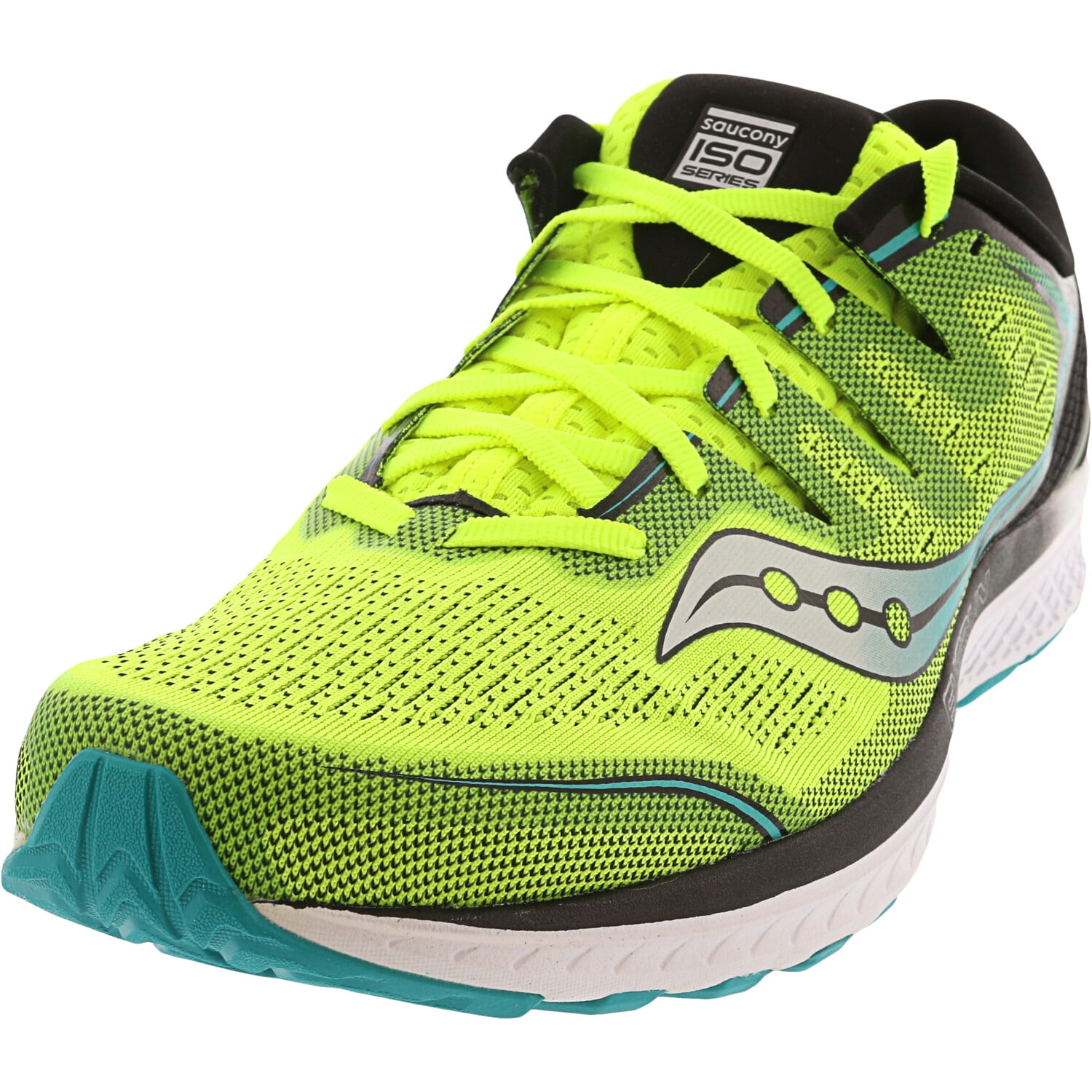 Saucony Mens Guide ISO 2 Running Shoes Trainers Sneakers Green Sports Breathable 
