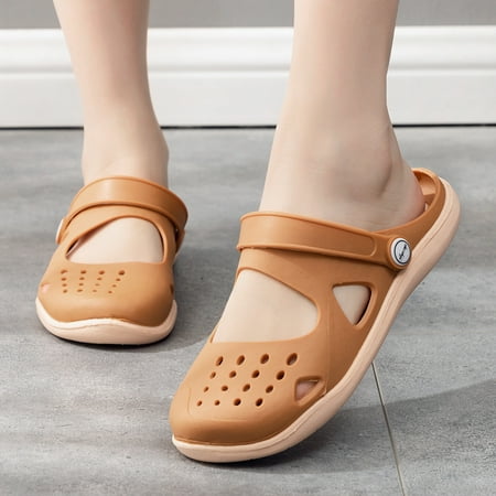 

Women‘s Cut Out Flat Clogs Waterproof Non Slip Breathable Slippers Lightweight Durable Slippers