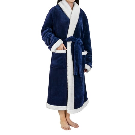 

Premium Womens Sherpa Fleece Robe | Luxurious Soft Warm Plush Bathrobe
