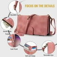 thumbnail image 3 of Crossbody Wallet Case for iPhone 14, Premium PU Leather Phone Case with RFID Blocking Card Holder Zipper, Wrist Strap & Lanyard, Flip Stand Purse Cover for iPhone 14, Rosegold, 3 of 7