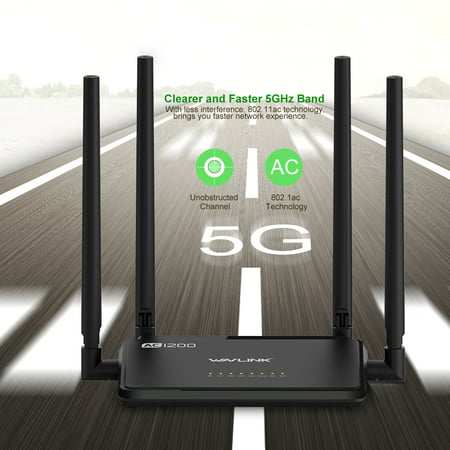Wavlink AC1200 Dual Band Wireless Router 1200Mbs Wi-Fi Router APP Control External Antennas 4X 5dbi 2.4G/5GHz IEEE802.11ac (Best Route Pro Apk)