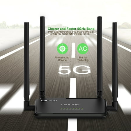 Wavlink AC1200 Dual Band Wireless Router 1200Mbs Wi-Fi Router APP Control External Antennas 4X 5dbi 2.4G/5GHz IEEE802.11ac WPS