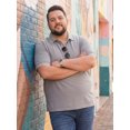 thumbnail image 4 of DARING DIVA Men's Big Tall Contrast Trim Short Sleeve Work Office Golf Shirts 3XL Gray, 4 of 7
