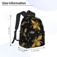 thumbnail image 4 of Vsdgher Hohey Bee Golden Embroidery Print Unisex Large Capacity Bookbag Schoolbag Casual Daypack for High School/College/Teens/Travel/Work, 4 of 8
