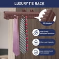 thumbnail image 3 of Sliding Tie Racks for Closet, 20 Tie Hanger for Men Pull Out Belt Hanger for Closet Storage Organizer with Slider, Side Mount Closet Holder Rail with 20 Hooks for Scarves Ties Belts(Brown), 3 of 6