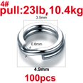 thumbnail image 1 of 100 Uds. Anillos partidos de Pesca 3,7-14MM manivela cebo duro Snap plata acero inoxidable doble bucle abierto carpa pesca señuelo Pesca Tan Jianjun unisex, 1 of 2