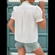 thumbnail image 4 of Blusas de Verano para Mujer 2025, Informales, con Volantes, Cuello en V, Corta Abullonada, Botones y Bordados. Albaricoque S, 4 of 10