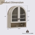 thumbnail image 3 of SinCiDo Bathroom Medicine Cabinet with Doors, Arched Wall Mounted Cabinet w/ Adjustable Shelves and Open Shelf, over The Toilet Storage Cabinet, 3 of 9