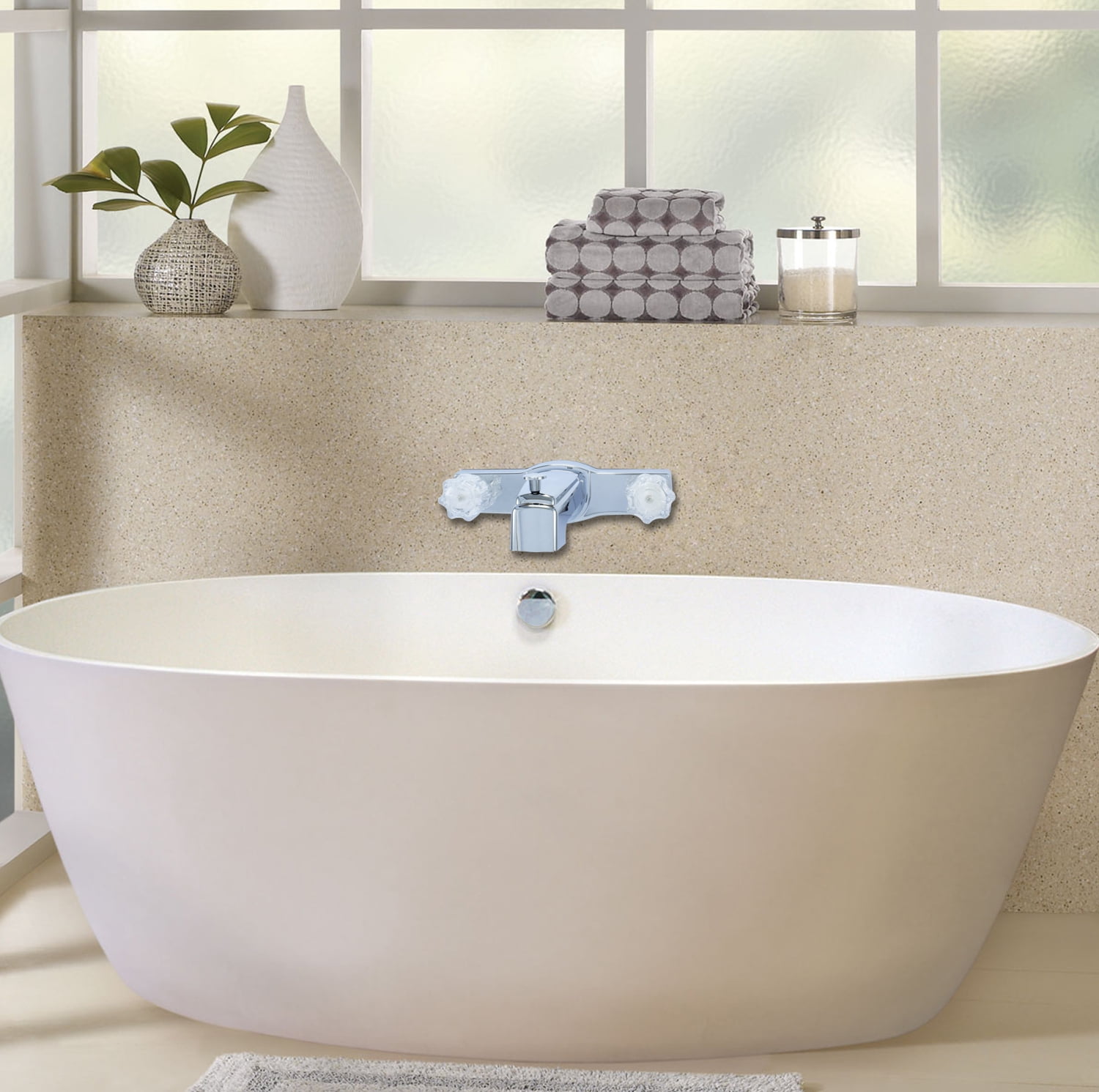 26012011 - Non Metallic Faucet Tub spout Double Handle Washerless Cartridge