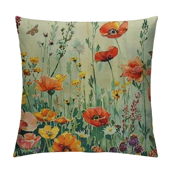 PRATYUS Spring Pillow Covers Flower Summer Outdoor Farmhouse Throw Pillows Decor Couch Living Room 12x12in