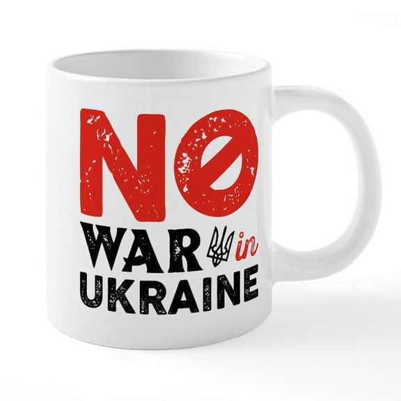 CafePress - No War In Ukraine - 20 Oz White Ceramic Mega Mug