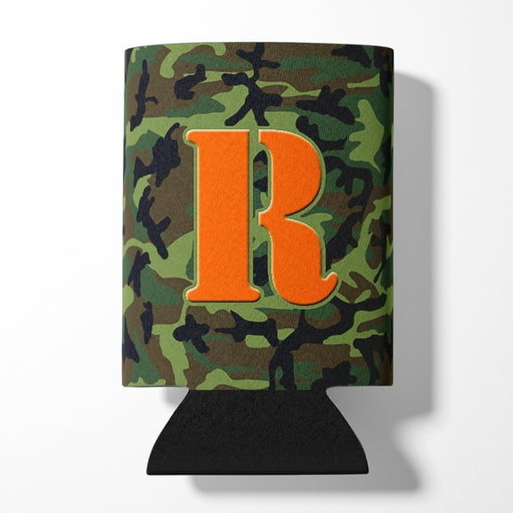 Letter R Monogram - Camo Green Can or Bottle Hugger