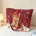 thumbnail image 3 of XYZCANDO Christmas Highland Cow Printed Quilted Shoulder Tote Bag Large Capacity Casual Handbag for Holiday Shopping Work Travel Daily Use, 3 of 7