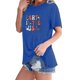 thumbnail image 1 of Fiudx Ofertas Del Día Camiseta de Manga Corta con Cuello Redondo y Estampado de Bandera de Moda para Mujer, 1 of 4