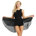 thumbnail image 3 of Kaerm Women's Lyrical Ballet Leotard Dance Dress Contemporary Chiffon Flowy Tulle Skirt Dancewear Black XS, 3 of 7