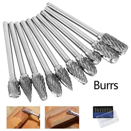 

Willstar 6mm Tungsten Steel Grinding Head Rotary File Set 10 Pcs Engraving Burr Drill Bit Tungsten Steel Solid Carbide Rotary File