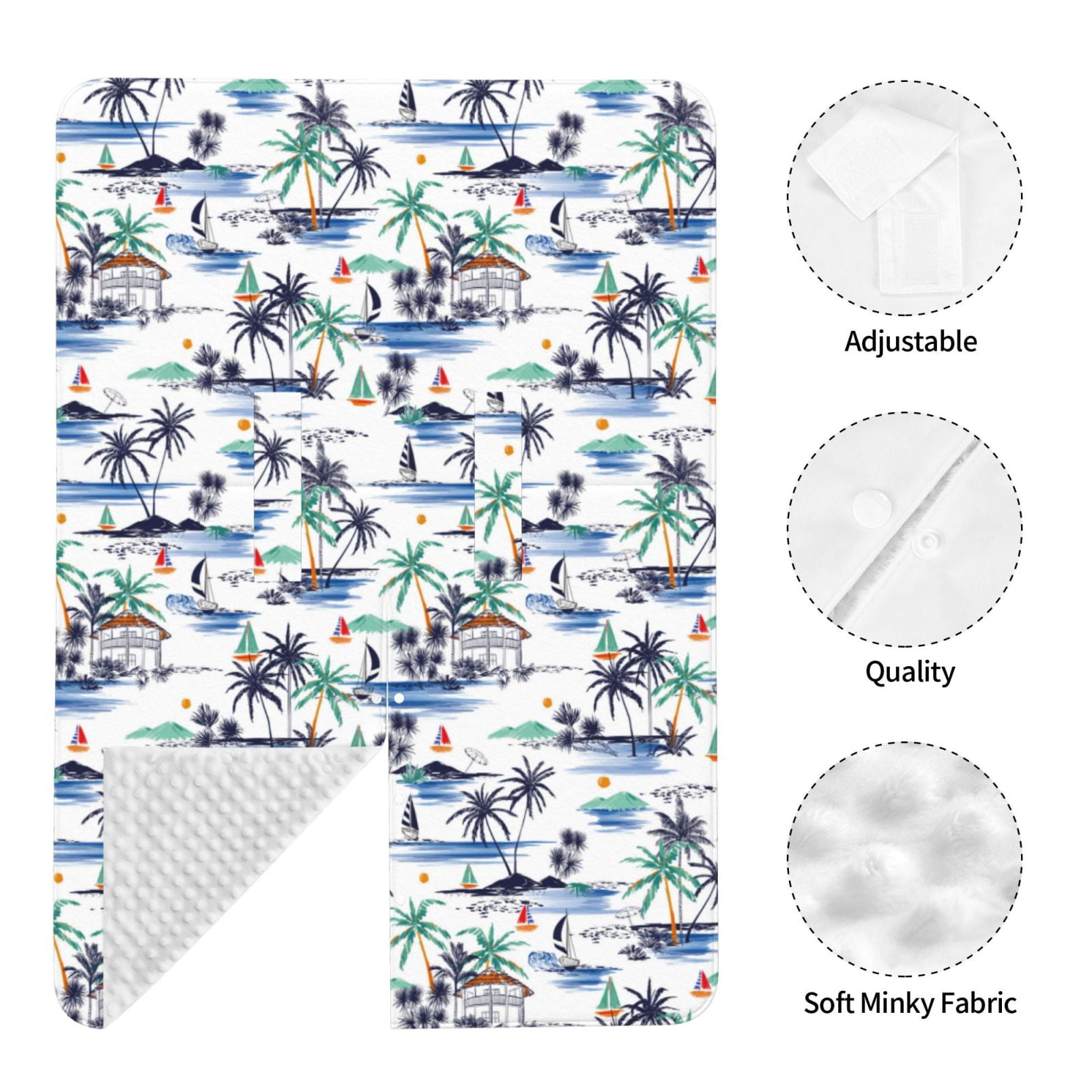 Naloa Hawaii Palms Baby Car Seat Cover, Breathable Baby Carrier Cover, Multiuse Baby Carrier Cover & Nursing Breastfeeding Cover