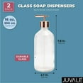 thumbnail image 2 of Juvale Clear Glass Soap Dispenser with Rose Gold Pump (16 oz, 2 Pack), 2 of 7