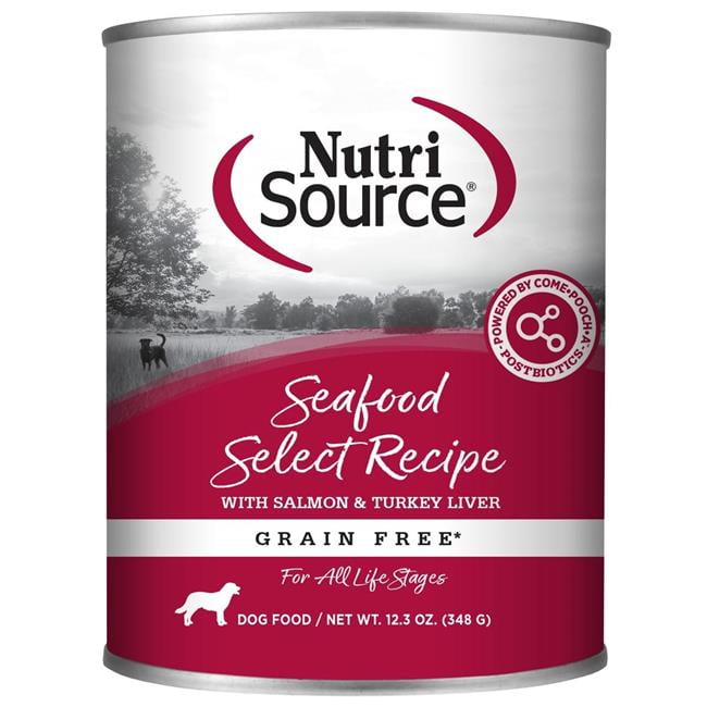 Nutrisource 872738 12.3 oz Grain Free Seafood Select Dog Food Cans MP12 Case - Pack of 12