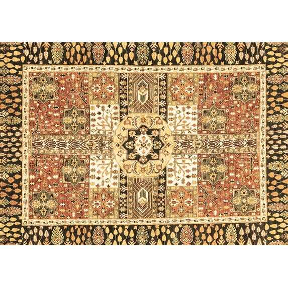 Ahgly Company Indoor Rectangle Abstract Brown Modern Area Rugs, 2' x 3'