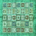 thumbnail image 1 of Ahgly Company Indoor Square Abstract Turquoise Blue Modern Area Rugs, 3' Square, 1 of 4
