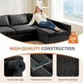 thumbnail image 2 of CONCETTA Convertible Sectional Sofa Couch,5-seater 6-backrest with Storage for Living Room, Modern Modular U-Shaped Sofa Bed, Dark Gray, 2 of 5