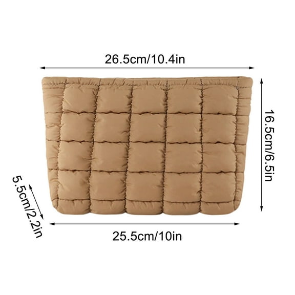 LanSuare Solid Color Checkered Nylon Storage Bag, Fashionable Versatile Storage Bag, Suitable for Casual Outings, Daily Essentials, Stylish Carry