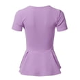 thumbnail image 3 of SSOULM Women's Classic Stretchy Short Sleeve Flare Peplum Blouse Top (S-3X). Made In U.S.A, 3 of 4