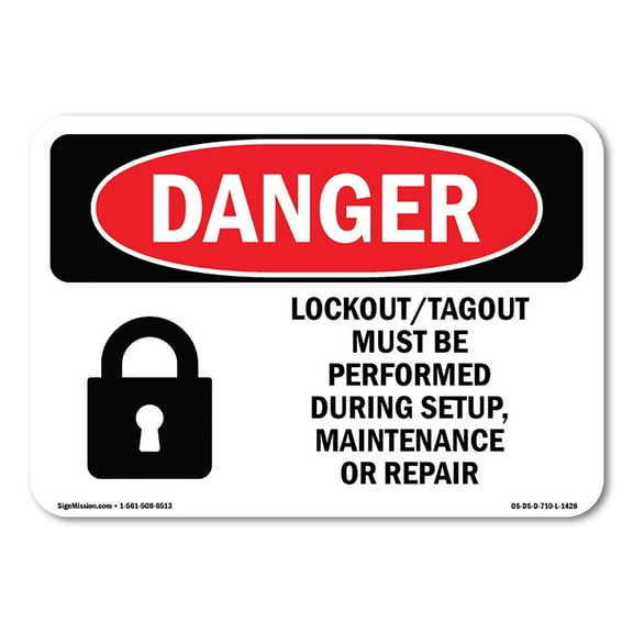 OSHA Danger Sign - Lockout Tagout Setup Maintenance Repair | Plastic Sign | Protect Your Business, Construction Site, Shop Area |  Made in The USA