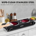thumbnail image 2 of CUSIMAX 1800W Double Burner Electric Infrared Hot Plate, Walmart Exclusive,Portable Cooktop with Adjustable Temperature Control, Concealed Handle, Stainless Steel Surface Compatible with All Cookware, 2 of 7